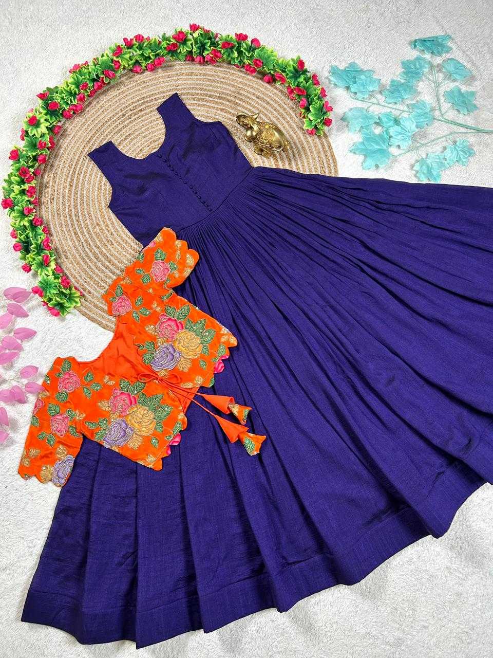 Ynf Silk KESH505 Natural Gowns Festive Collections Wholesale Silk Gowns Indo-Western Gown With Jacket Pongal Collections Manufacturer- Kapda Export