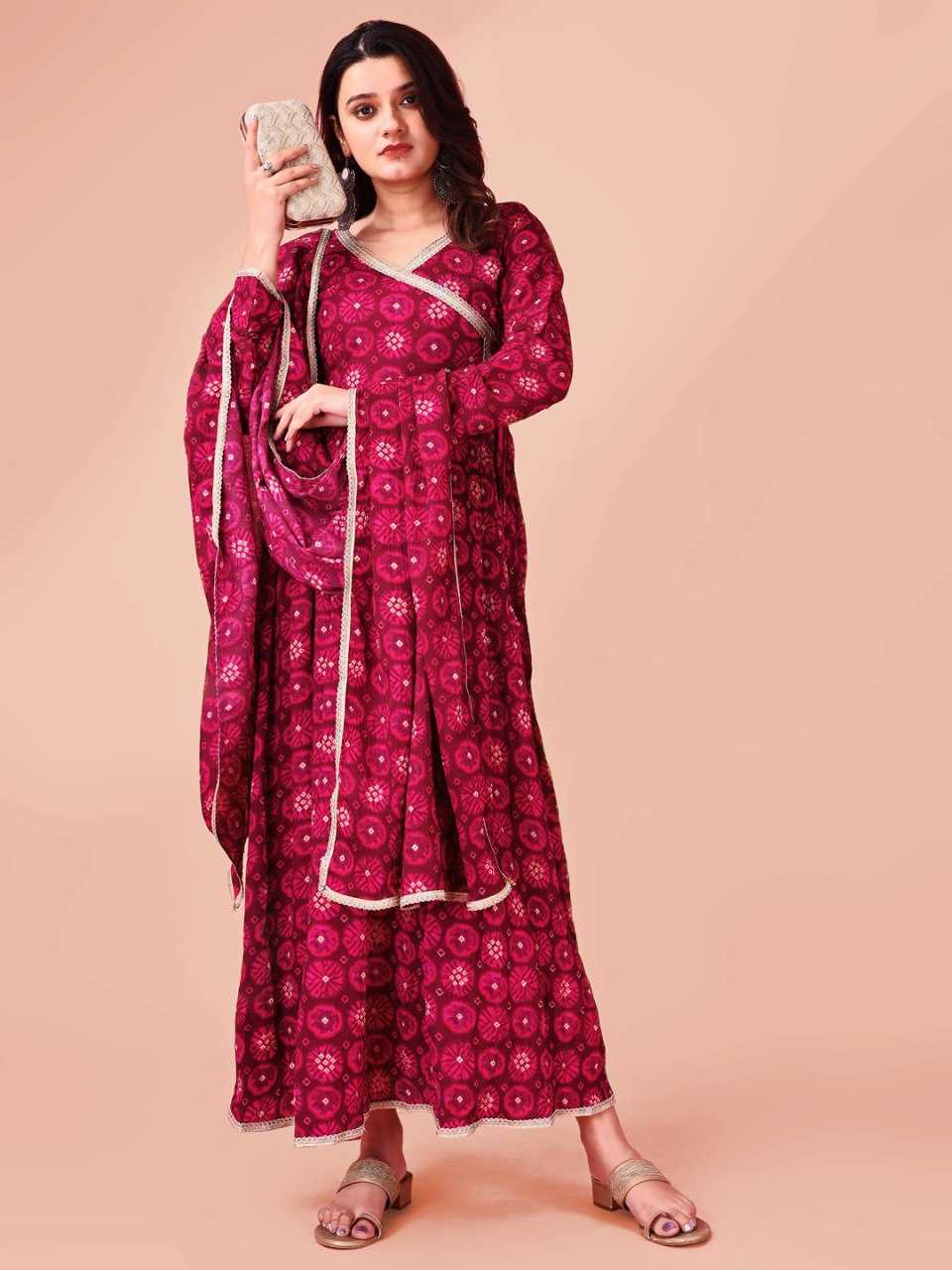 Ynf Silk KESH559 382 Kurti Wholesale Festive Kurtis Printed Silk Kurti Angrakha Kurtis Manufacturer- Kapda Export