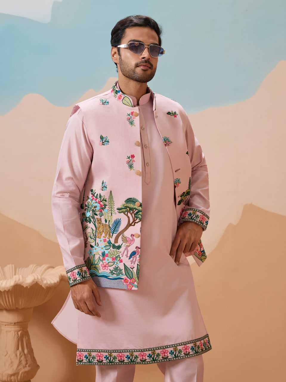 Ynf Silk RIN202 SHUBHVASTRA VANTARA 61591 Mens Wear Festive Collections Wholesale Mens Kurta Pyjama Silk Kurta Men Wedding kurta Manufacturer- Kapda Export