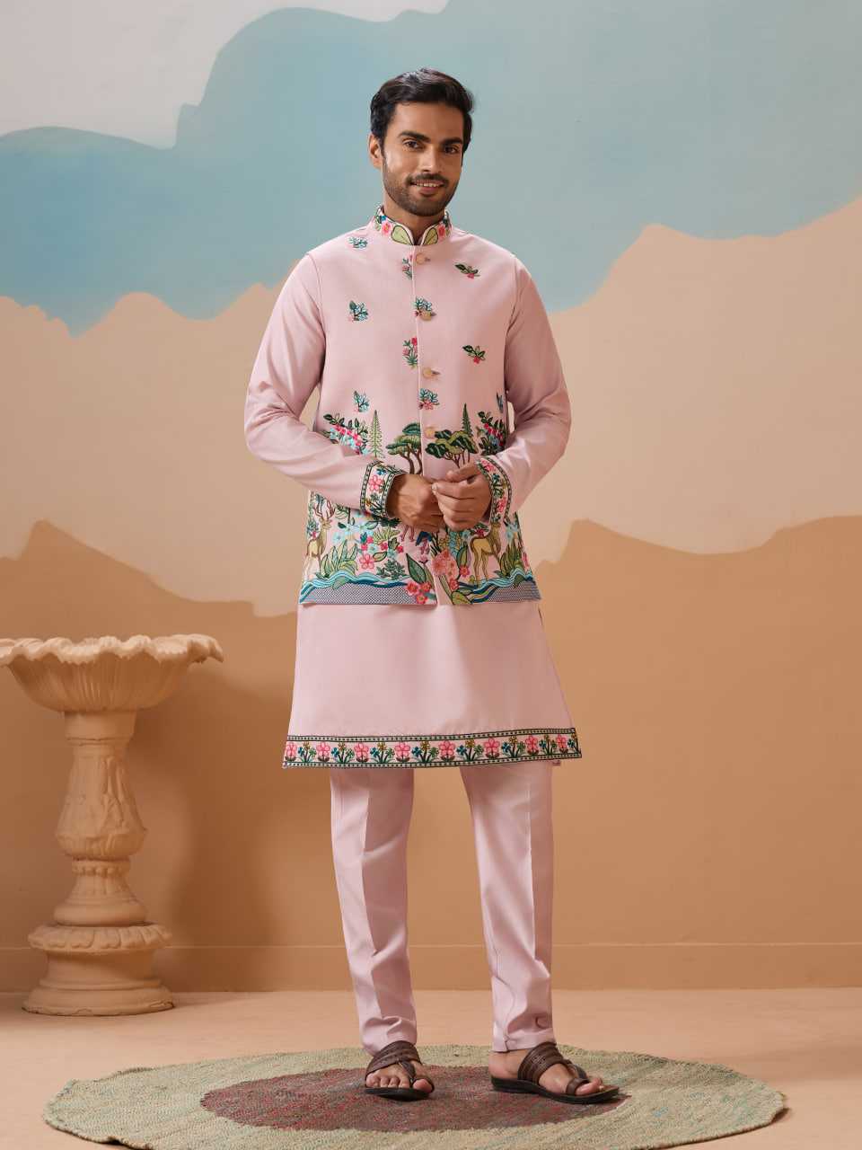Ynf Silk RIN202 SHUBHVASTRA VANTARA 61591 Mens Wear Festive Collections Wholesale Mens Kurta Pyjama Silk Kurta Men Wedding kurta Manufacturer- Kapda Export