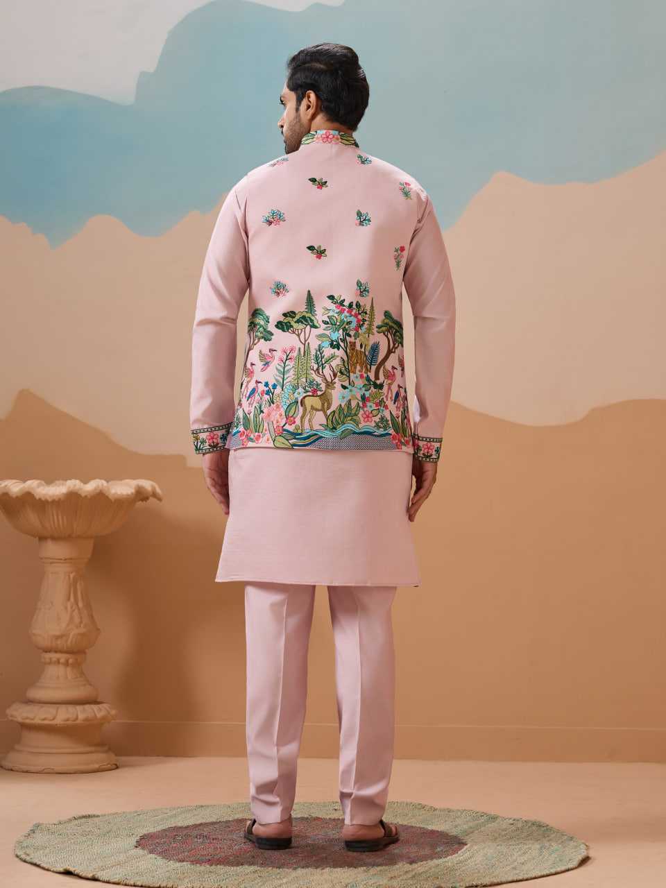 Ynf Silk RIN202 SHUBHVASTRA VANTARA 61591 Mens Wear Festive Collections Wholesale Mens Kurta Pyjama Silk Kurta Men Wedding kurta Manufacturer- Kapda Export