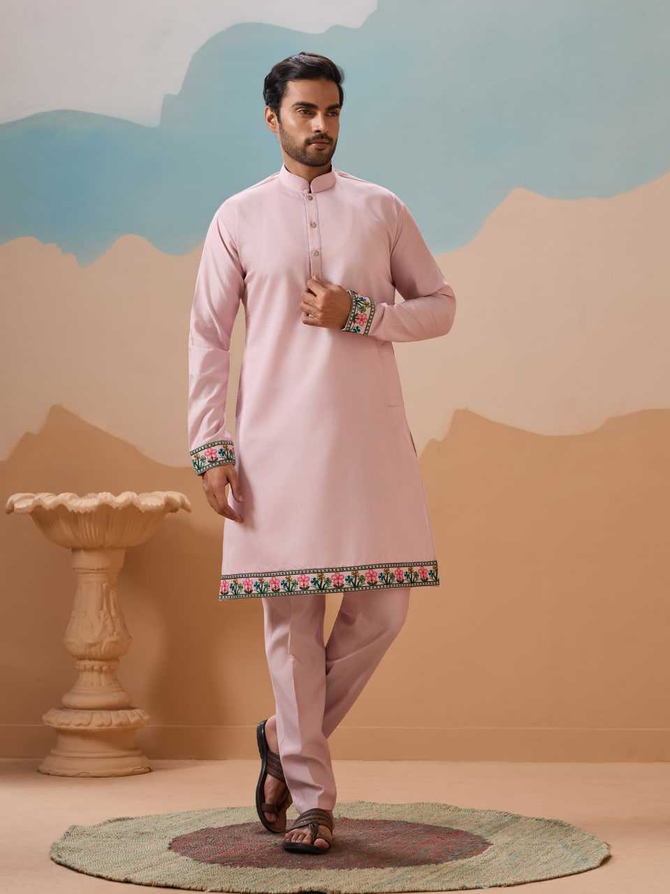Ynf Silk RIN202 SHUBHVASTRA VANTARA 61591 Mens Wear Festive Collections Wholesale Mens Kurta Pyjama Silk Kurta Men Wedding kurta Manufacturer- Kapda Export