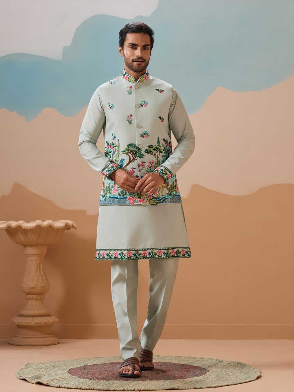 Ynf Silk RIN202 SHUBHVASTRA VANTARA 61591 Mens Wear Festive Collections Wholesale Mens Kurta Pyjama Silk Kurta Men Wedding kurta Manufacturer- Kapda Export