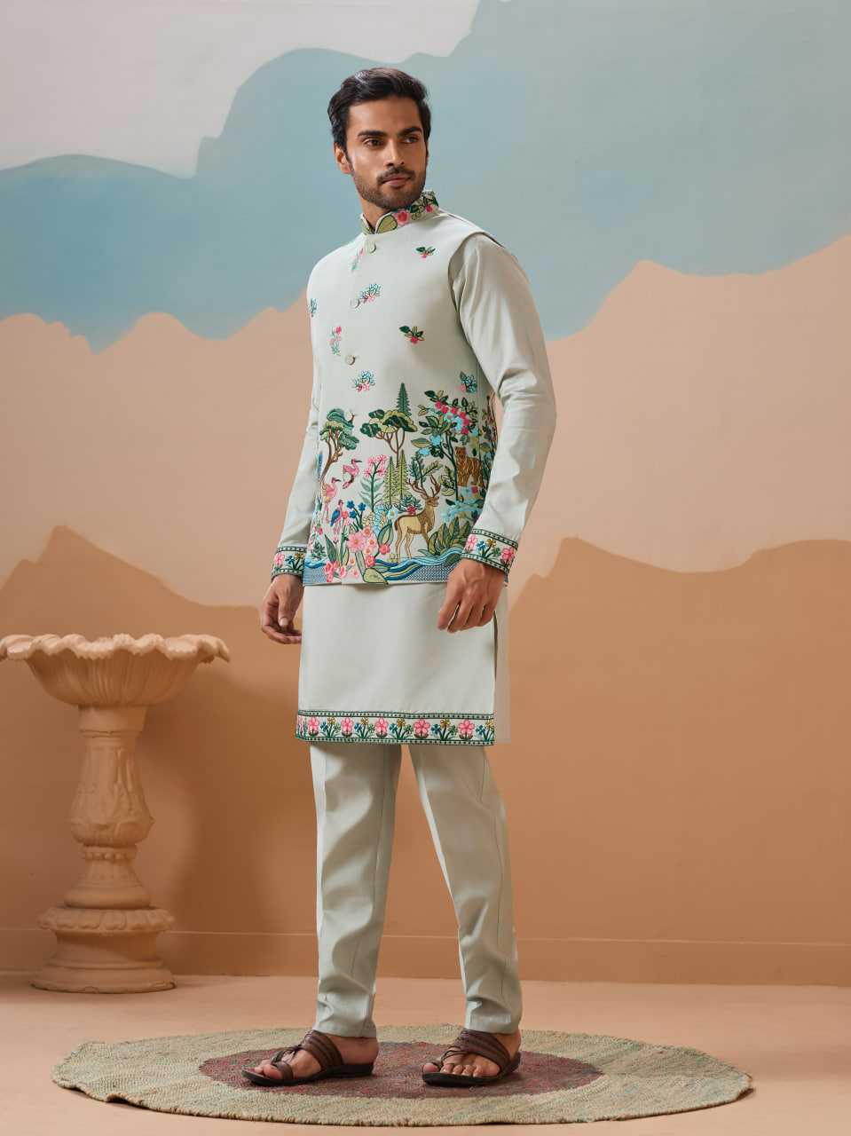 Ynf Silk RIN202 SHUBHVASTRA VANTARA 61591 Mens Wear Festive Collections Wholesale Mens Kurta Pyjama Silk Kurta Men Wedding kurta Manufacturer- Kapda Export