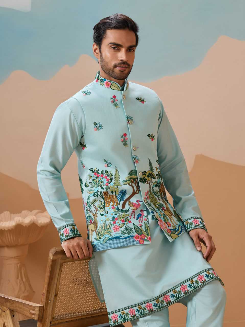 Ynf Silk RIN202 SHUBHVASTRA VANTARA 61591 Mens Wear Festive Collections Wholesale Mens Kurta Pyjama Silk Kurta Men Wedding kurta Manufacturer- Kapda Export