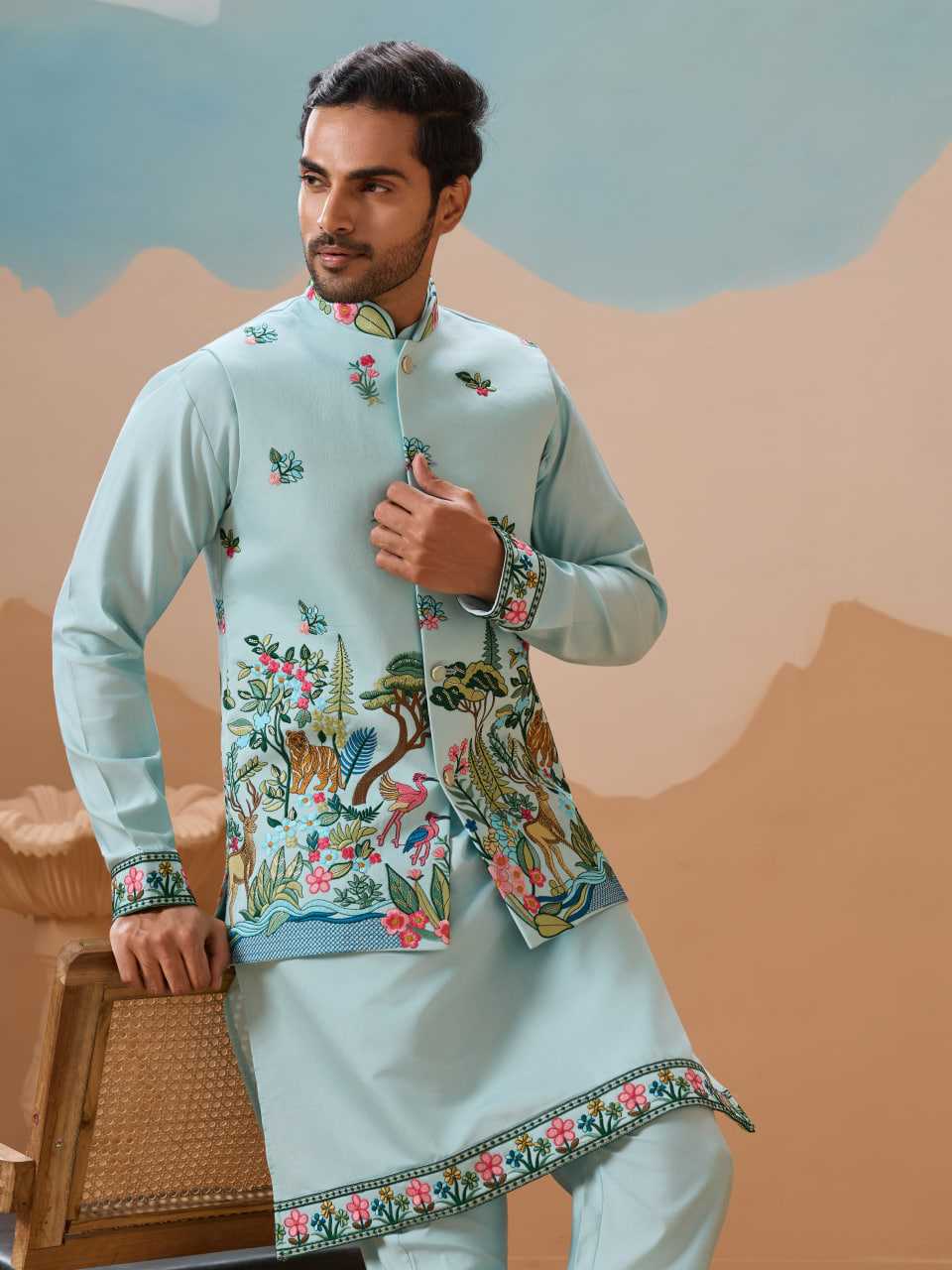 Ynf Silk RIN202 SHUBHVASTRA VANTARA 61591 Mens Wear Festive Collections Wholesale Mens Kurta Pyjama Silk Kurta Men Wedding kurta Manufacturer- Kapda Export