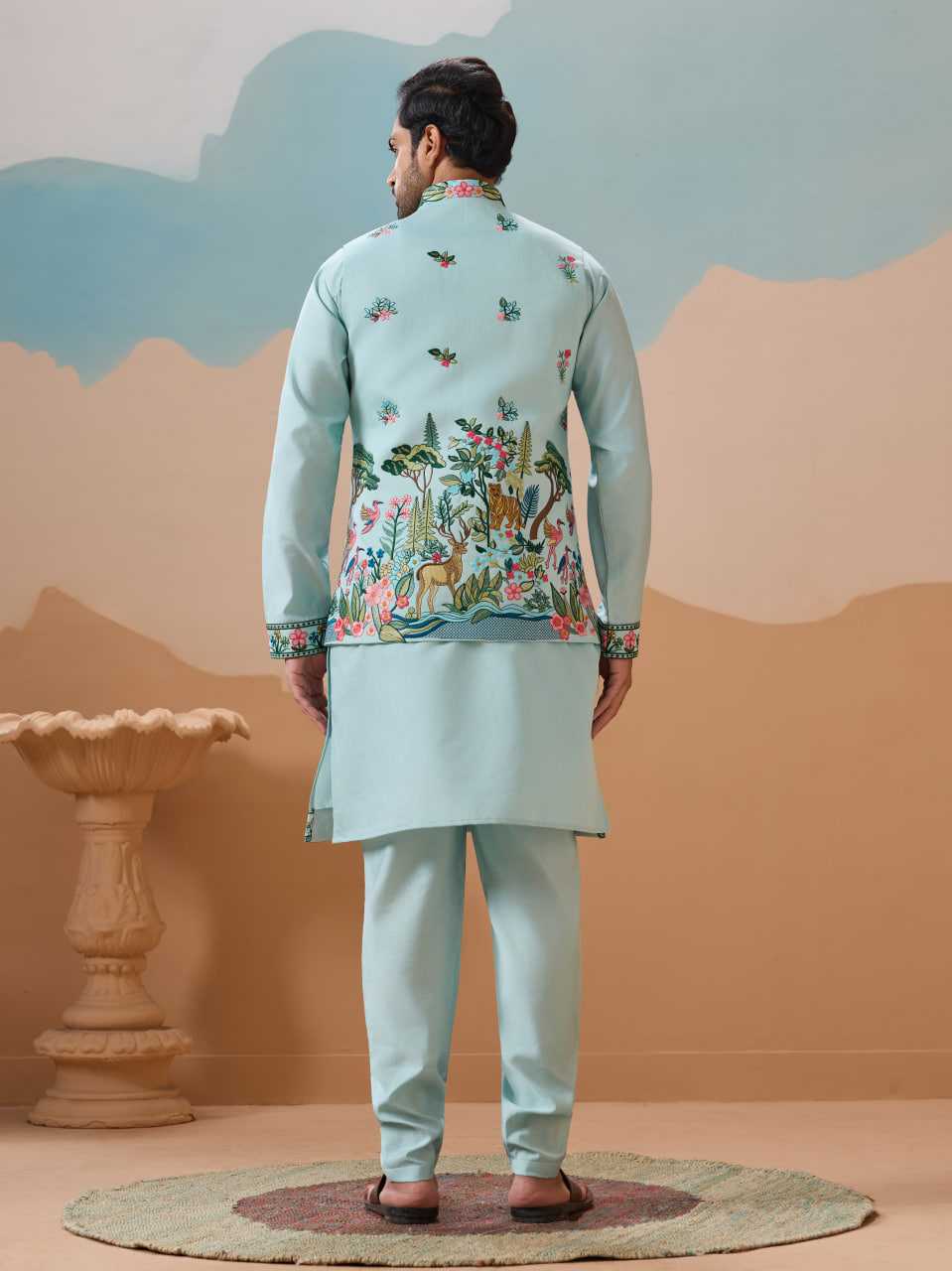 Ynf Silk RIN202 SHUBHVASTRA VANTARA 61591 Mens Wear Festive Collections Wholesale Mens Kurta Pyjama Silk Kurta Men Wedding kurta Manufacturer- Kapda Export