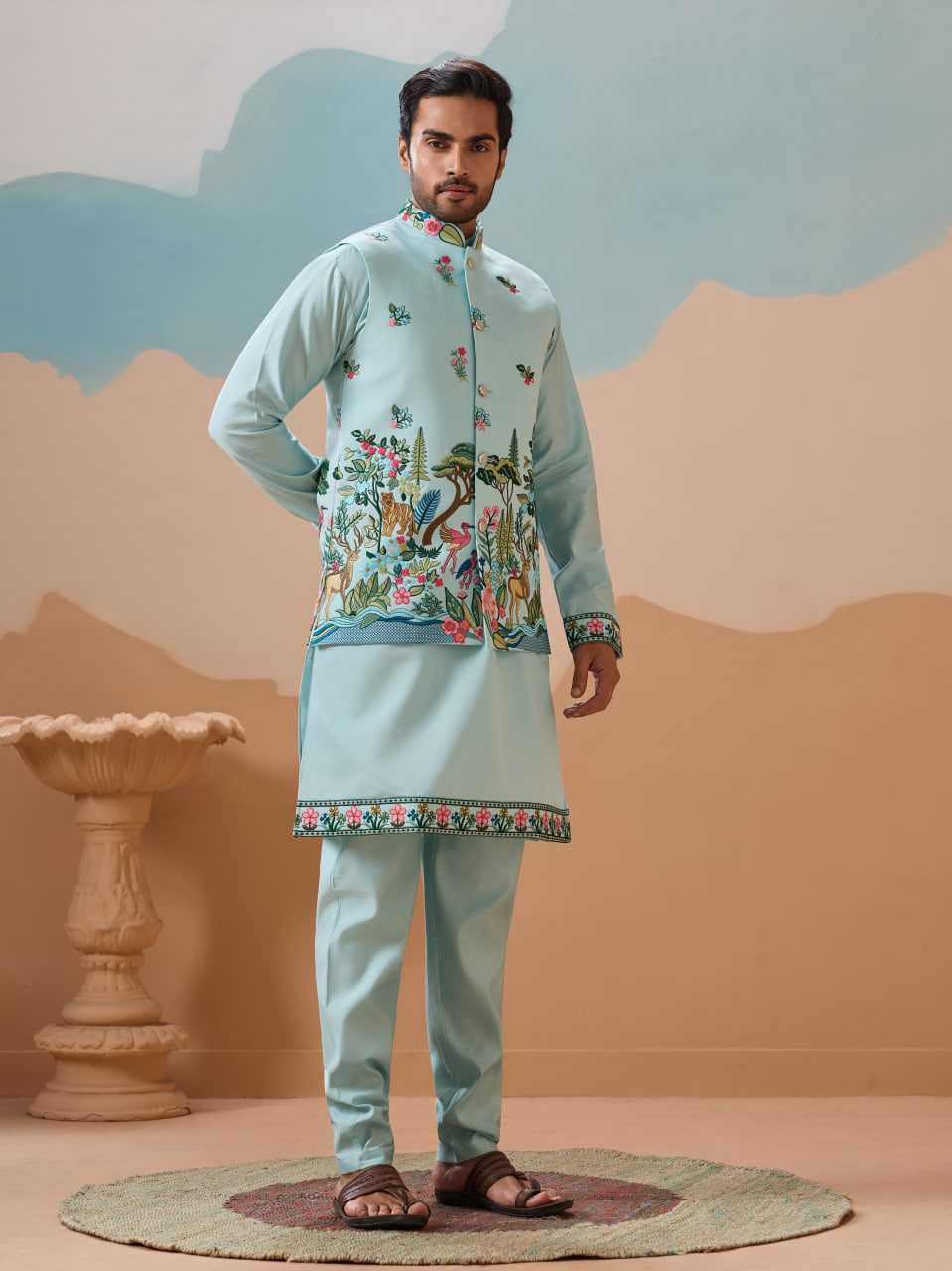 Ynf Silk RIN202 SHUBHVASTRA VANTARA 61591 Mens Wear Festive Collections Wholesale Mens Kurta Pyjama Silk Kurta Men Wedding kurta Manufacturer- Kapda Export