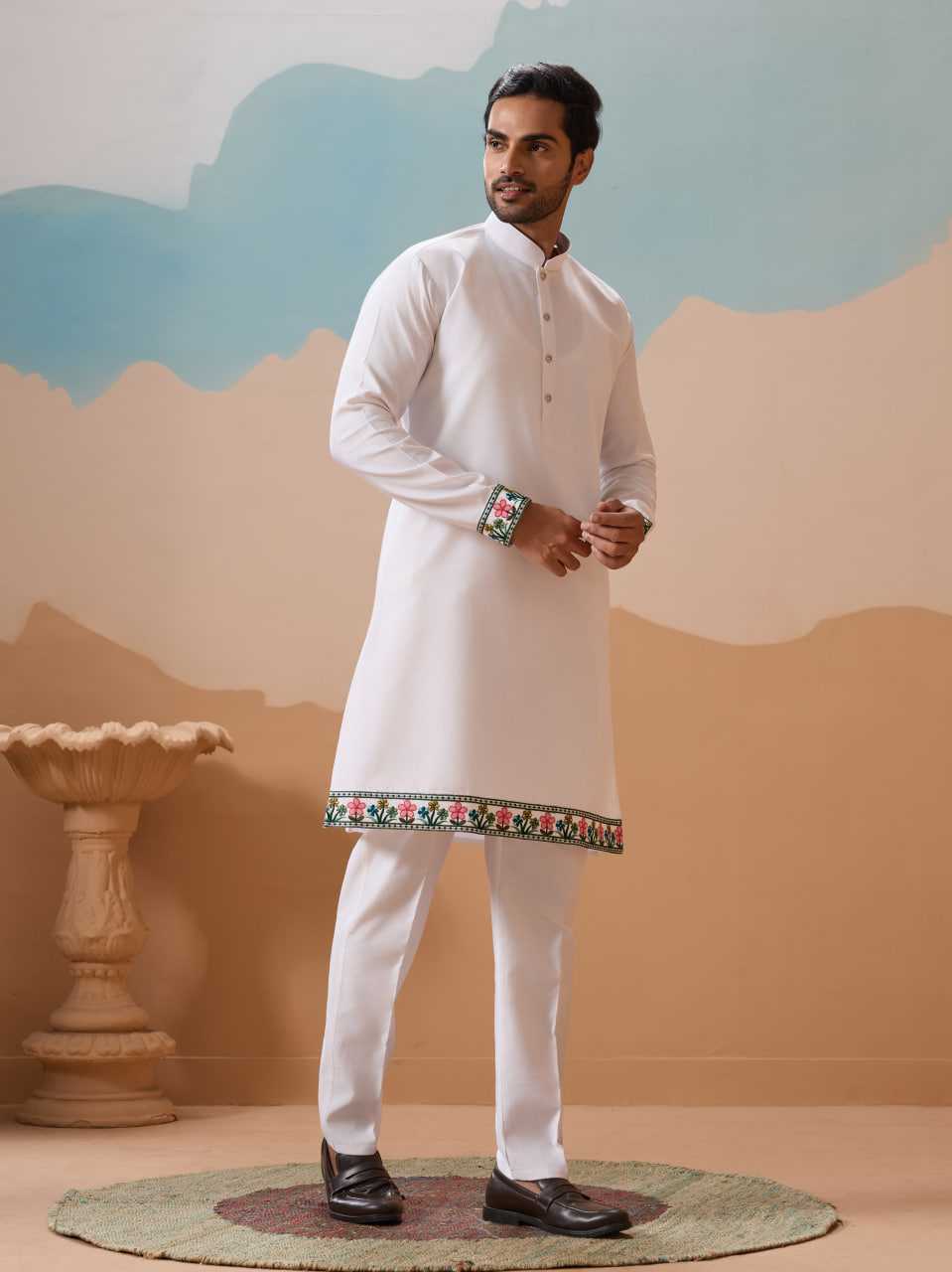 Ynf Silk RIN202 SHUBHVASTRA VANTARA 61591 Mens Wear Festive Collections Wholesale Mens Kurta Pyjama Silk Kurta Men Wedding kurta Manufacturer- Kapda Export