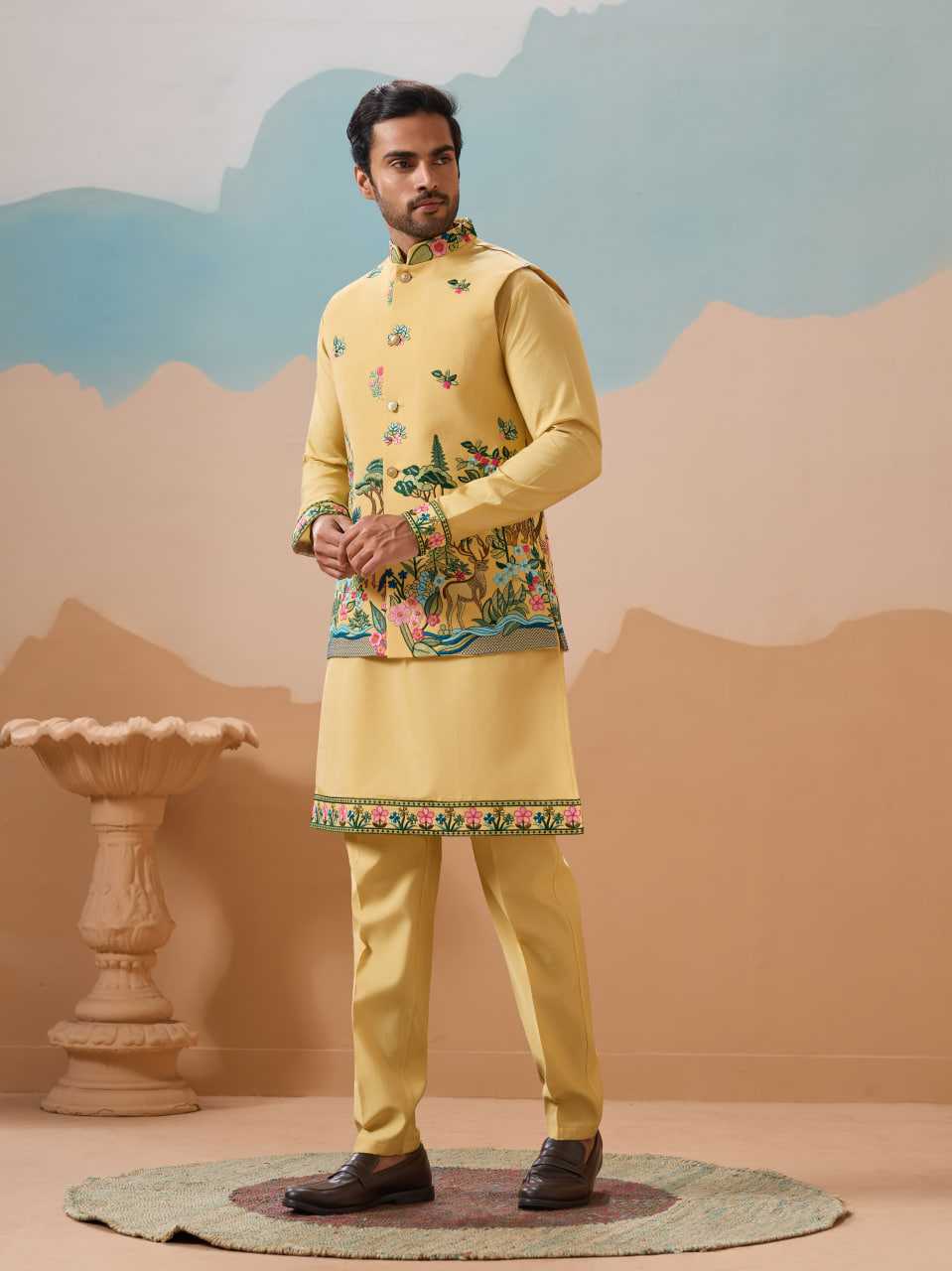 Ynf Silk RIN202 SHUBHVASTRA VANTARA 61591 Mens Wear Festive Collections Wholesale Mens Kurta Pyjama Silk Kurta Men Wedding kurta Manufacturer- Kapda Export