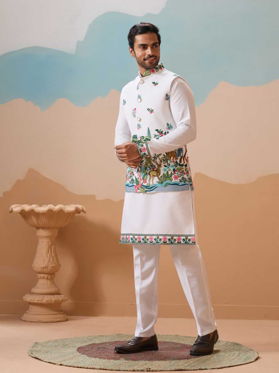 Ynf Silk RIN202 SHUBHVASTRA VANTARA 61591 Mens Wear Festive Collections Wholesale Mens Kurta Pyjama Silk Kurta Men Wedding kurta Manufacturer- Kapda Export