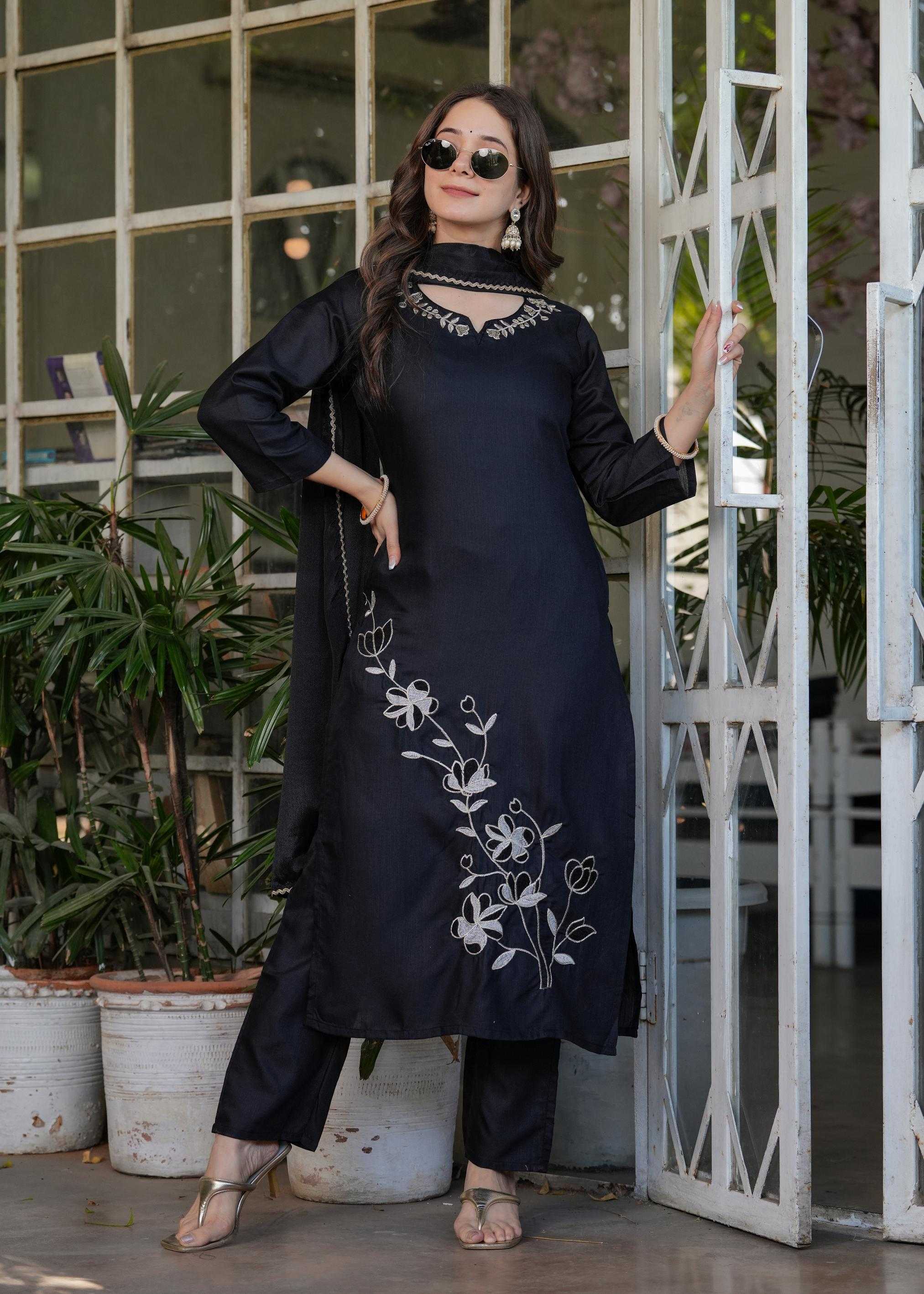 Ynf Slub Reyon KESH545 4209 Kurti Wholesale Casual Kurtis Designer Kurtis Black Kurtis Manufacturer- Kapda Export