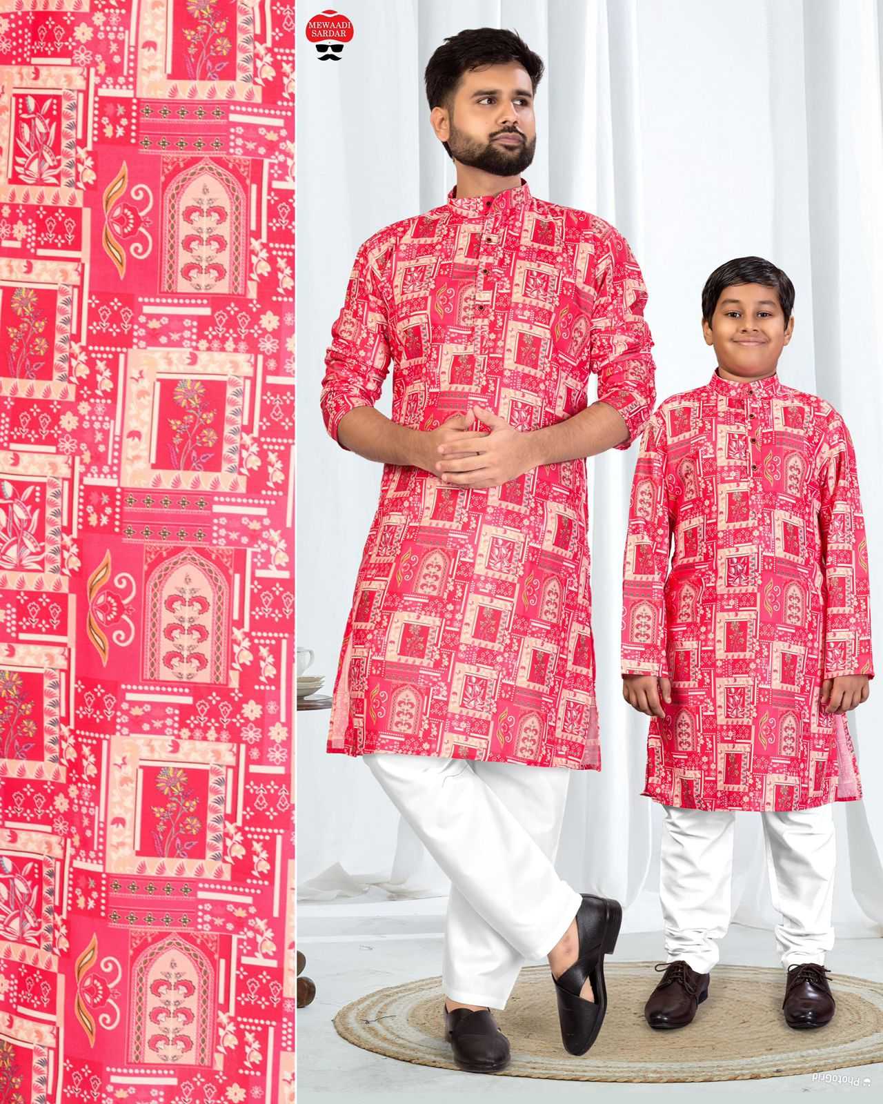 Ynf Soft Cotton KESH481 Ethnicity Mens Wear Kids Wear Festive Collections Wholesale Mens Kurta Pyjama Kids Kurta Pajama Kids Festive Wear Manufacturer- Kapda Export