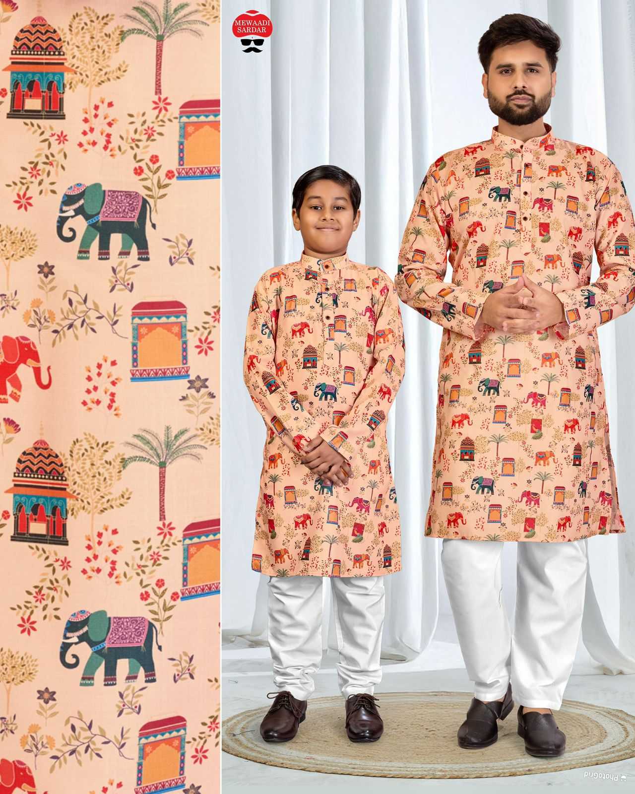 Ynf Soft Cotton KESH481 Ethnicity Mens Wear Kids Wear Festive Collections Wholesale Mens Kurta Pyjama Kids Kurta Pajama Kids Festive Wear Manufacturer- Kapda Export