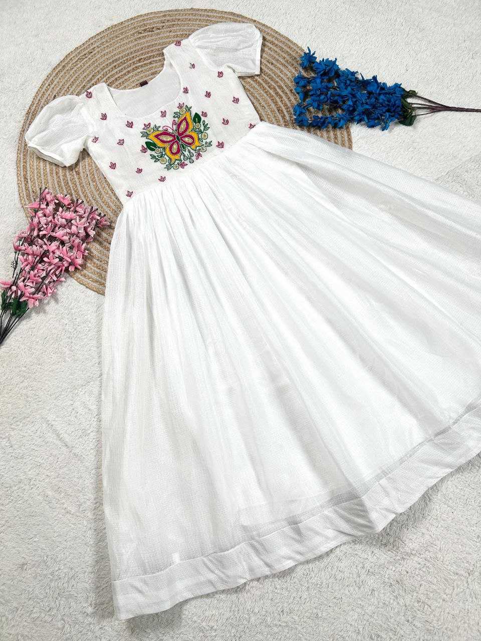 Ynf Soft Cotton KESH619 Resham Kids Wear Wholesale Kids Gown Kids Frocks Girls Frock Manufacturer- Kapda Export