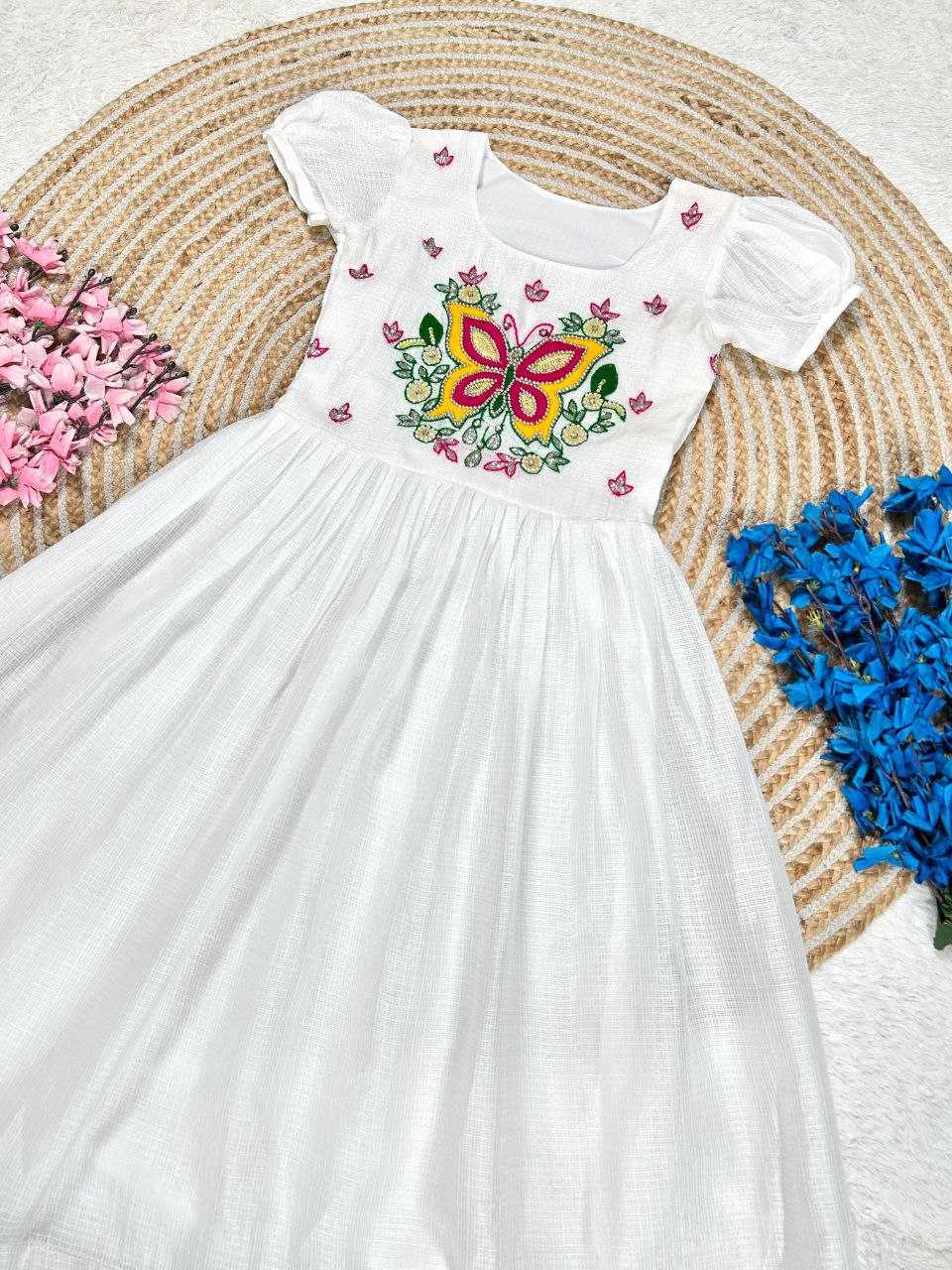 Ynf Soft Cotton KESH619 Resham Kids Wear Wholesale Kids Gown Kids Frocks Girls Frock Manufacturer- Kapda Export