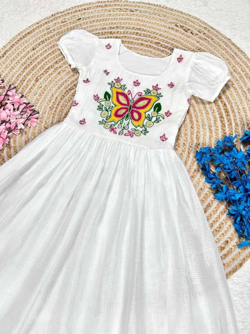 Ynf Soft Cotton KESH619 Resham Kids Wear Wholesale Kids Gown Kids Frocks Girls Frock Manufacturer- Kapda Export