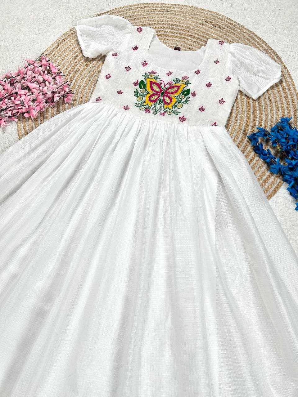 Ynf Soft Cotton KESH619 Resham Kids Wear Wholesale Kids Gown Kids Frocks Girls Frock Manufacturer- Kapda Export