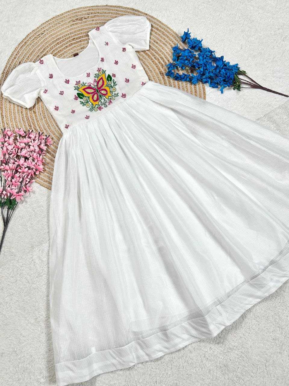 Ynf Soft Cotton KESH619 Resham Kids Wear Wholesale Kids Gown Kids Frocks Girls Frock Manufacturer- Kapda Export
