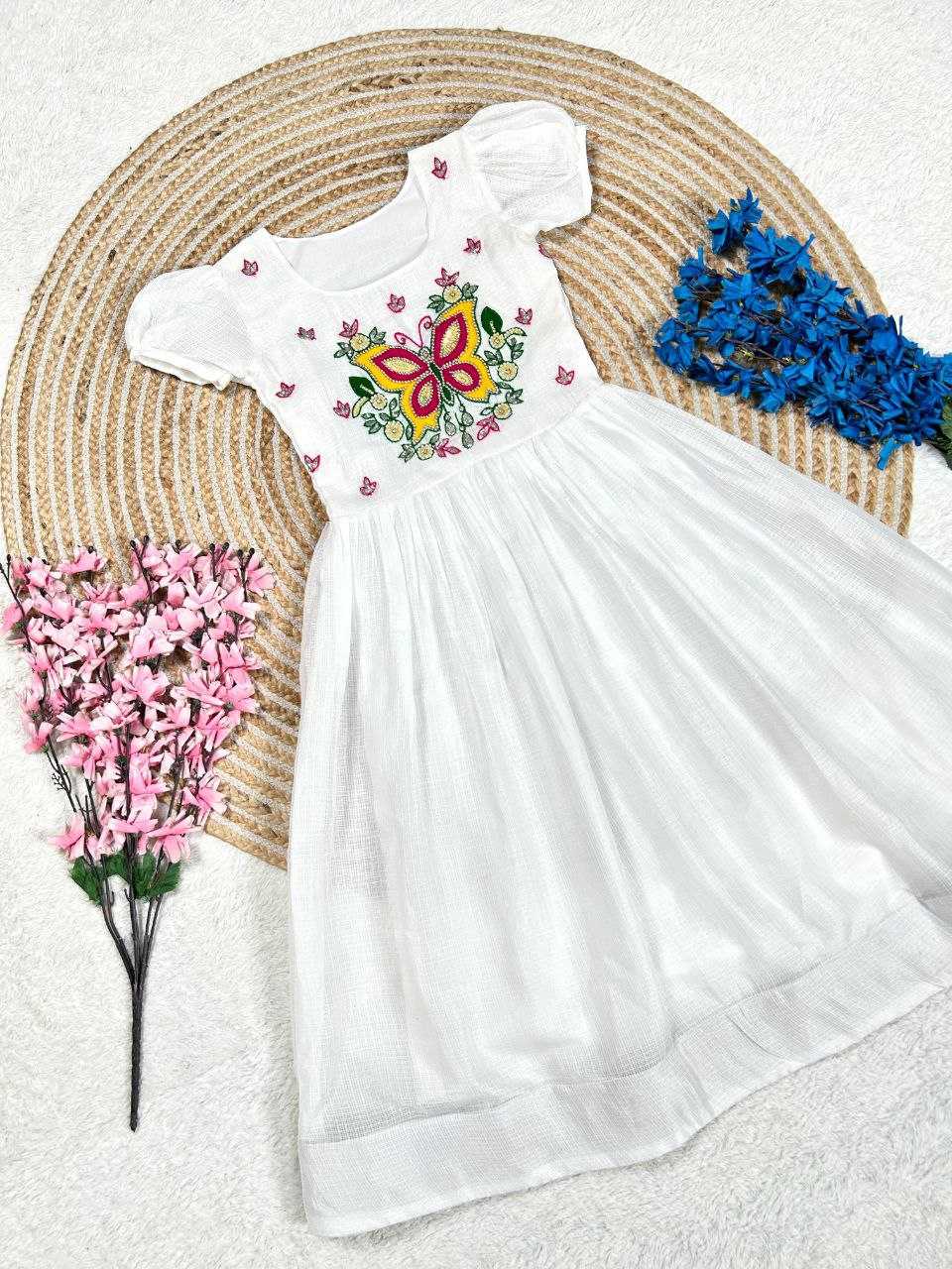 Ynf Soft Cotton KESH619 Resham Kids Wear Wholesale Kids Gown Kids Frocks Girls Frock Manufacturer- Kapda Export