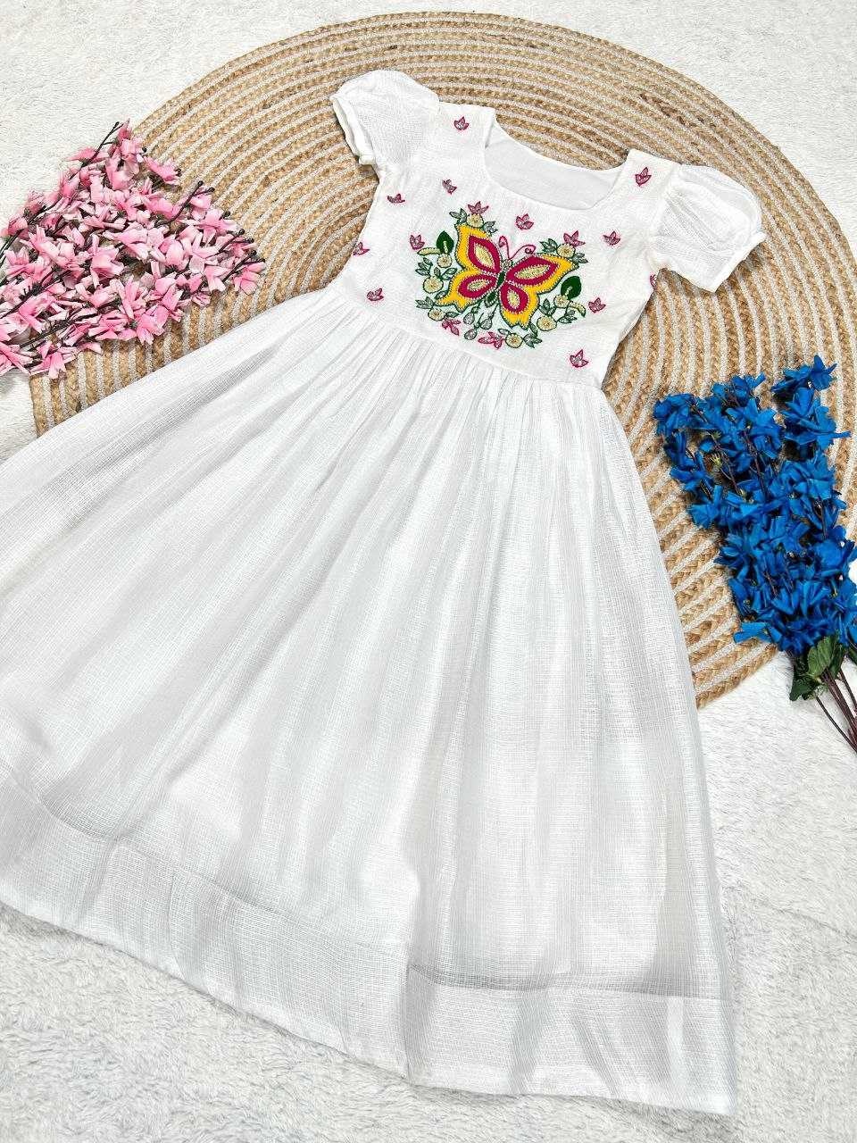 Ynf Soft Cotton KESH619 Resham Kids Wear Wholesale Kids Gown Kids Frocks Girls Frock Manufacturer- Kapda Export