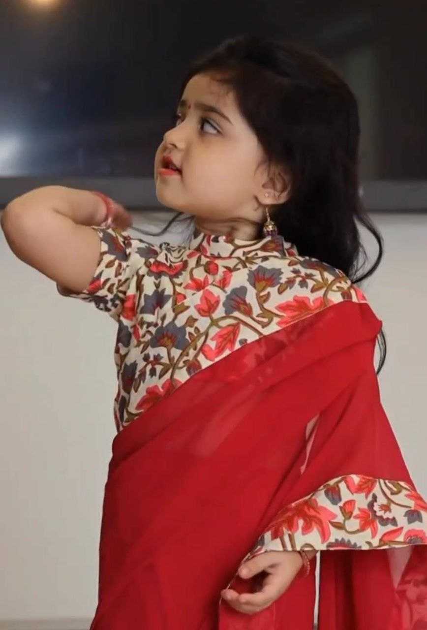 Ynf Soft Dola KESH505 008 Kids Wear Wholesale Kids Saree Dress Kids Traditional Outfits Kids Festive Wear Manufacturer- Kapda Export