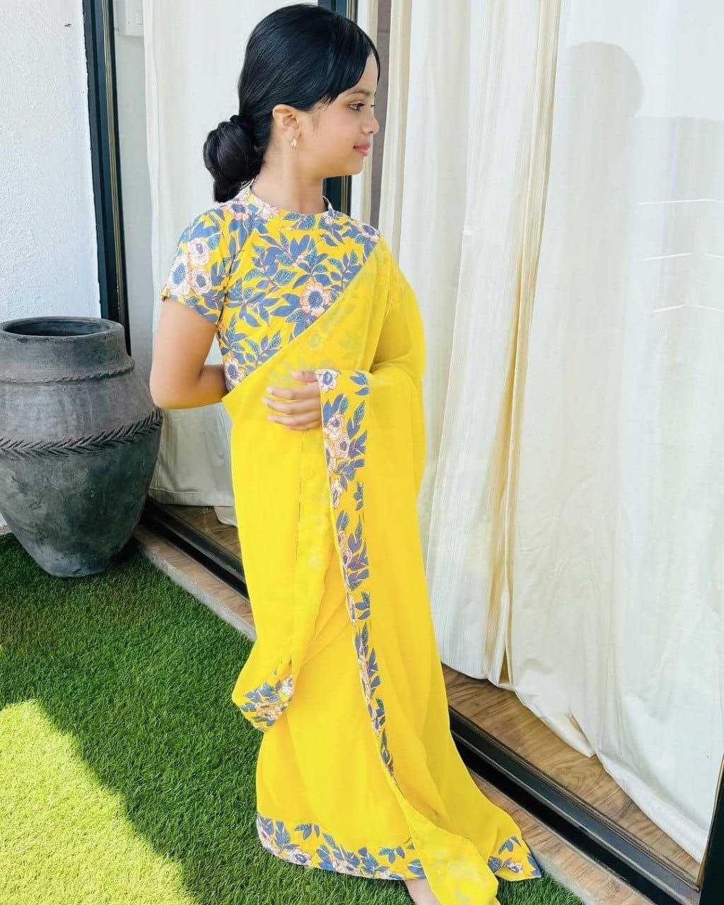 Ynf Soft Dola KESH505 ADITI Kids Wear Wholesale Kids Saree Dress Kids Festive Wear Kids Party Wear Ethnic Manufacturer- Kapda Export