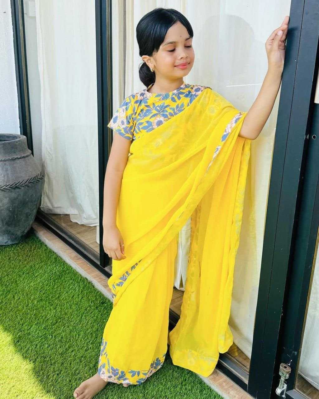 Ynf Soft Dola KESH505 ADITI Kids Wear Wholesale Kids Saree Dress Kids Festive Wear Kids Party Wear Ethnic Manufacturer- Kapda Export