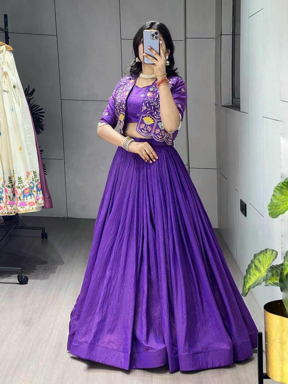 Ynf Soft Vichitra RIN119 8228 Lehengas Wholesale Fancy Lehenga Indo-Western Lehenga Jacket Style Lehenga Manufacturer- Kapda Export
