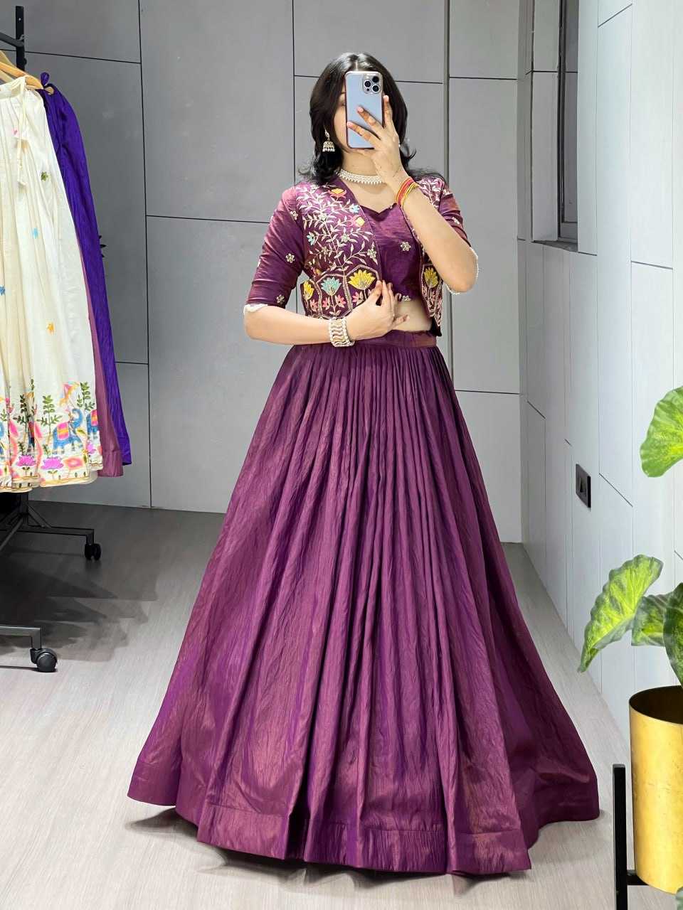 Ynf Soft Vichitra RIN119 8228 Lehengas Wholesale Fancy Lehenga Indo-Western Lehenga Jacket Style Lehenga Manufacturer- Kapda Export