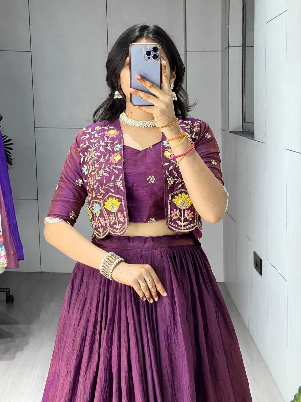 Ynf Soft Vichitra RIN119 8228 Lehengas Wholesale Fancy Lehenga Indo-Western Lehenga Jacket Style Lehenga Manufacturer- Kapda Export