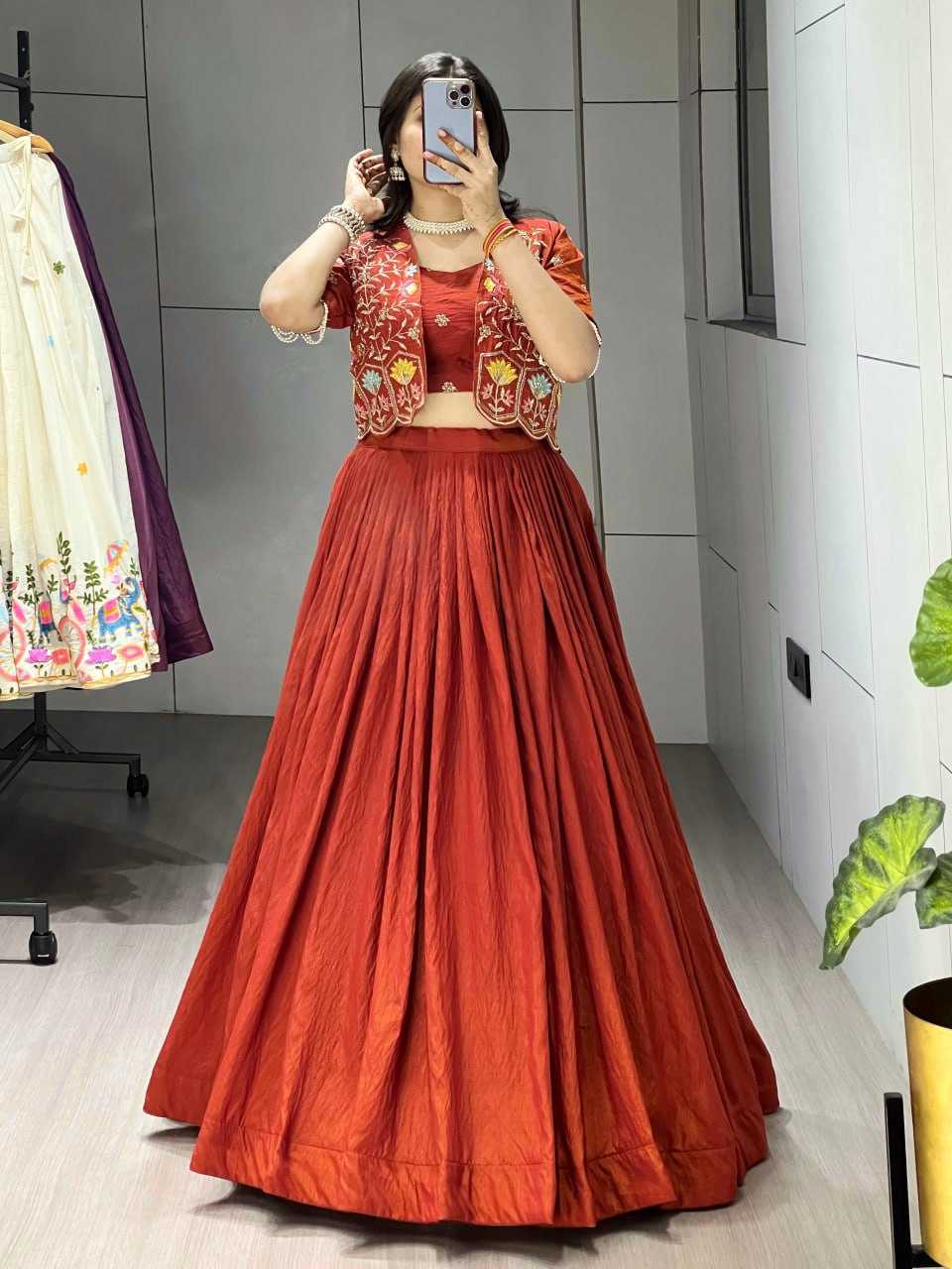 Ynf Soft Vichitra RIN119 8228 Lehengas Wholesale Fancy Lehenga Indo-Western Lehenga Jacket Style Lehenga Manufacturer- Kapda Export