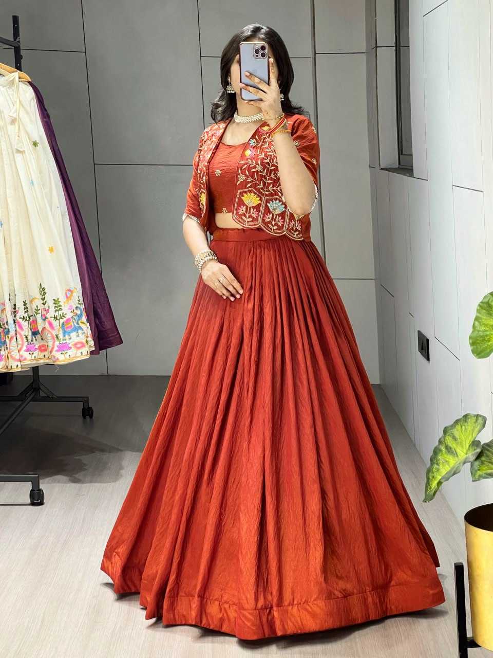 Ynf Soft Vichitra RIN119 8228 Lehengas Wholesale Fancy Lehenga Indo-Western Lehenga Jacket Style Lehenga Manufacturer- Kapda Export