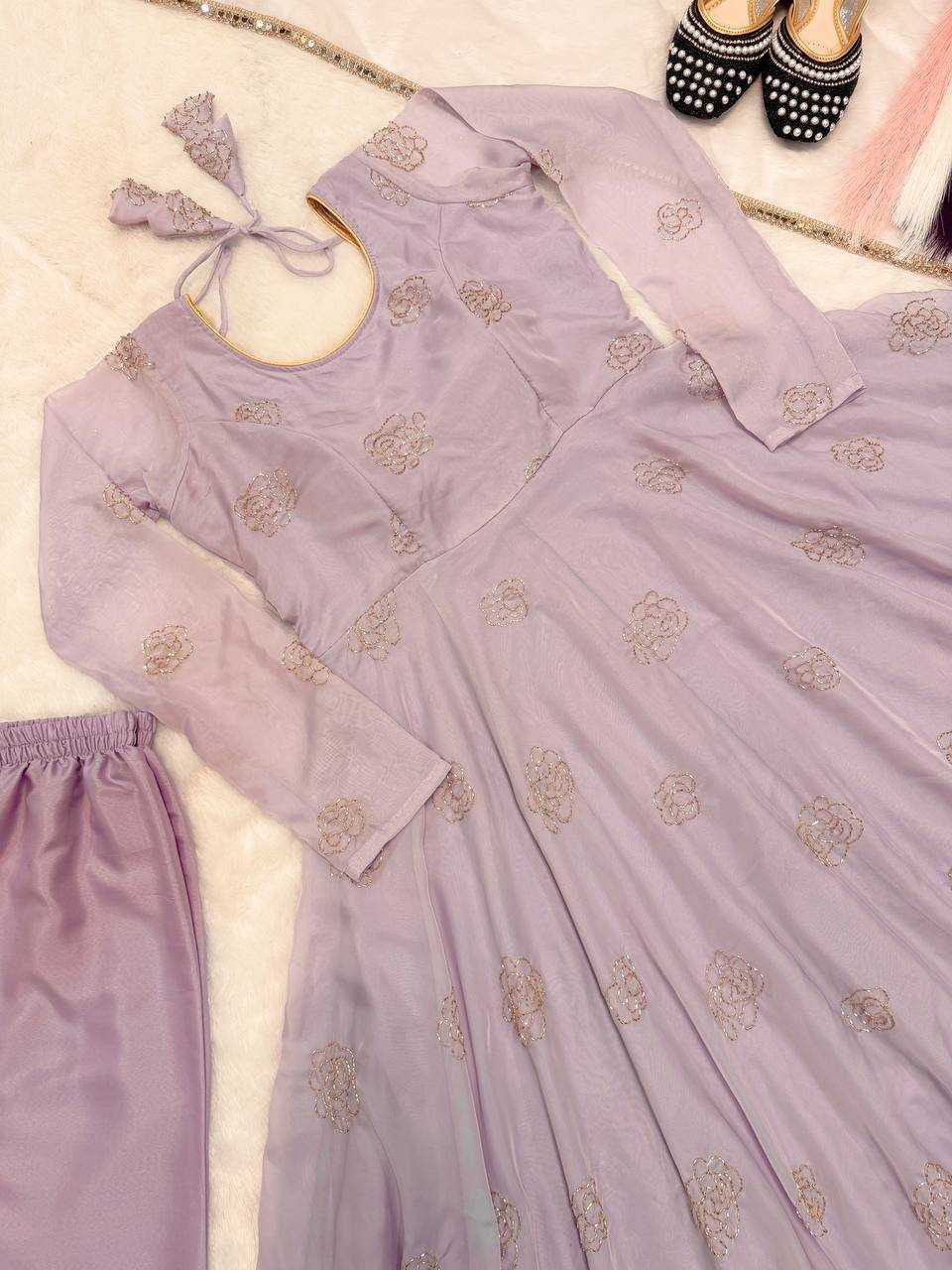 Ynf Tabby Silk Organza KESH528 2027 Gowns Festive Collections Wholesale Anarkali Gown Embroidered Gown Full Sleeve Gowns Manufacturer- Kapda Export