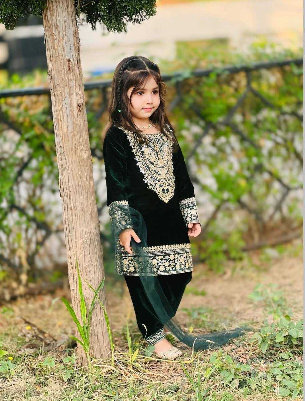 Ynf Velvet KESH415 236 Kids Wear Wholesale Kids Top & Pant Girls Kurti Kids Ethnic Wear Manufacturer- Kapda Export
