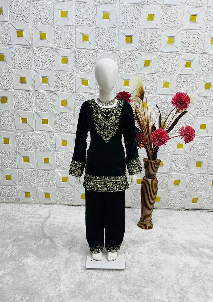 Ynf Velvet KESH415 236 Kids Wear Wholesale Kids Top & Pant Girls Kurti Kids Ethnic Wear Manufacturer- Kapda Export