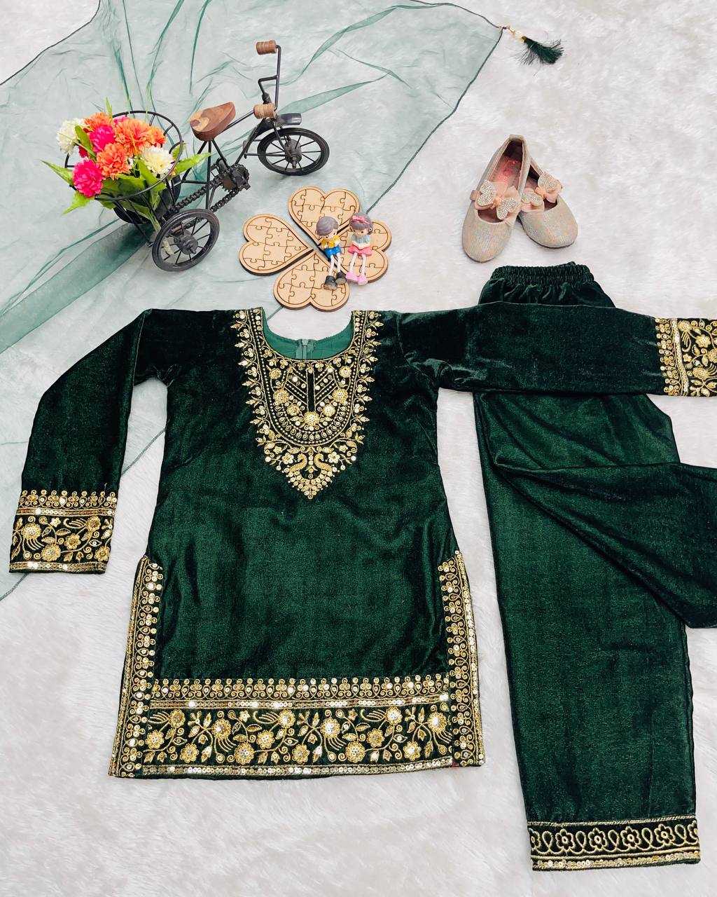Ynf Velvet KESH415 236 Kids Wear Wholesale Kids Top & Pant Girls Kurti Kids Ethnic Wear Manufacturer- Kapda Export