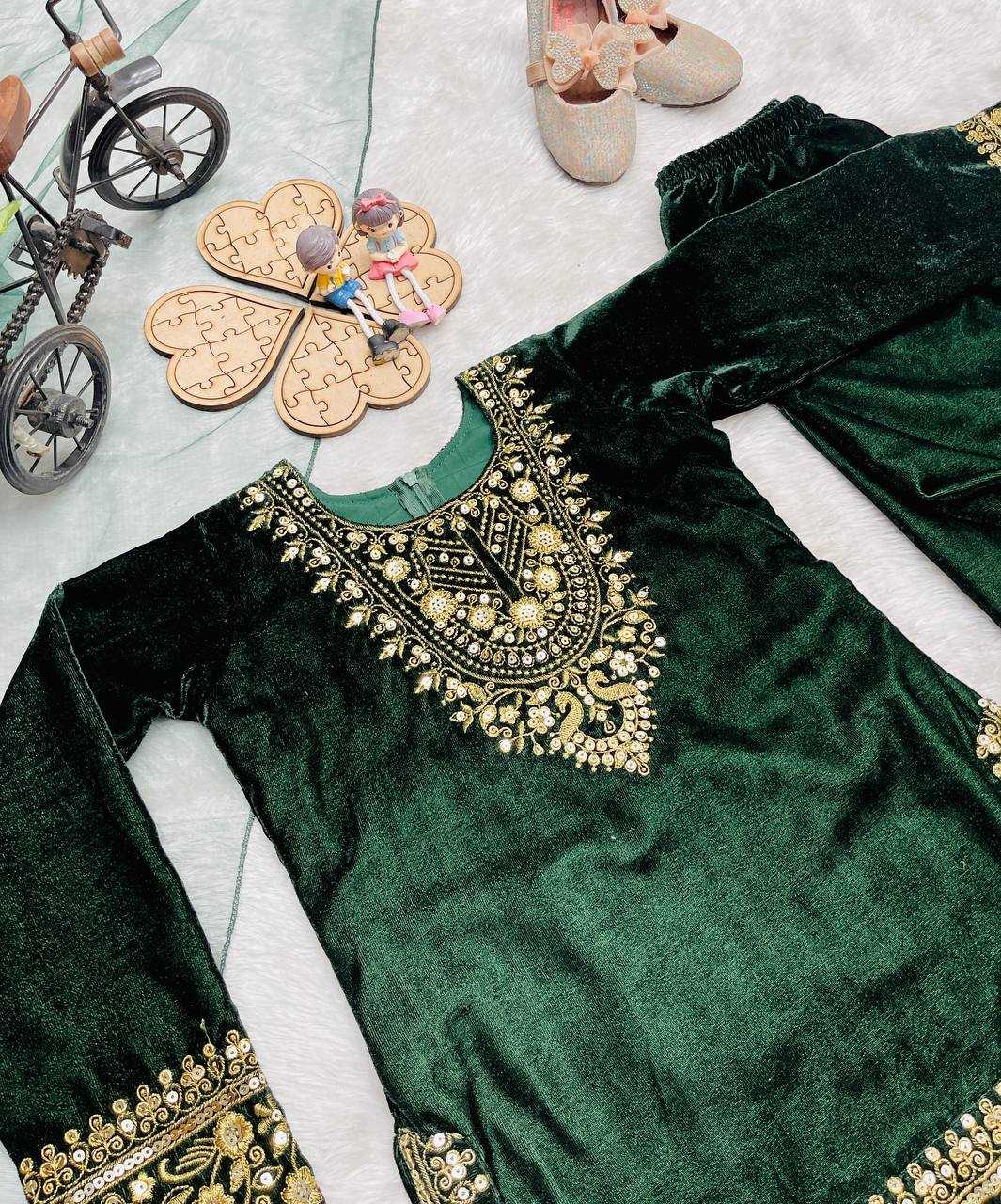 Ynf Velvet KESH415 236 Kids Wear Wholesale Kids Top & Pant Girls Kurti Kids Ethnic Wear Manufacturer- Kapda Export