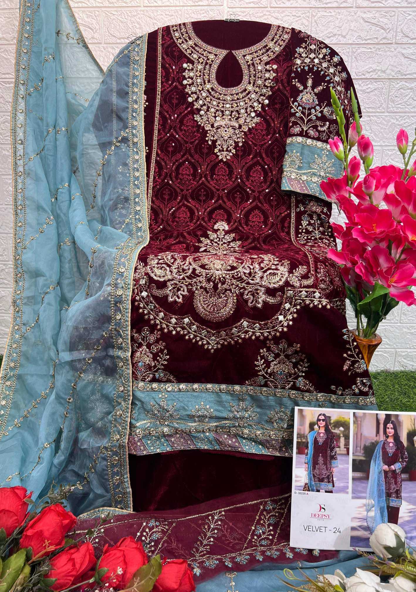 Ynf Velvet KESH530 DEEPSY 32225 Suits & Dresses Festive Collections Wholesale Velvet Suits Party wear suits Eid Collections Manufacturer- Kapda Export