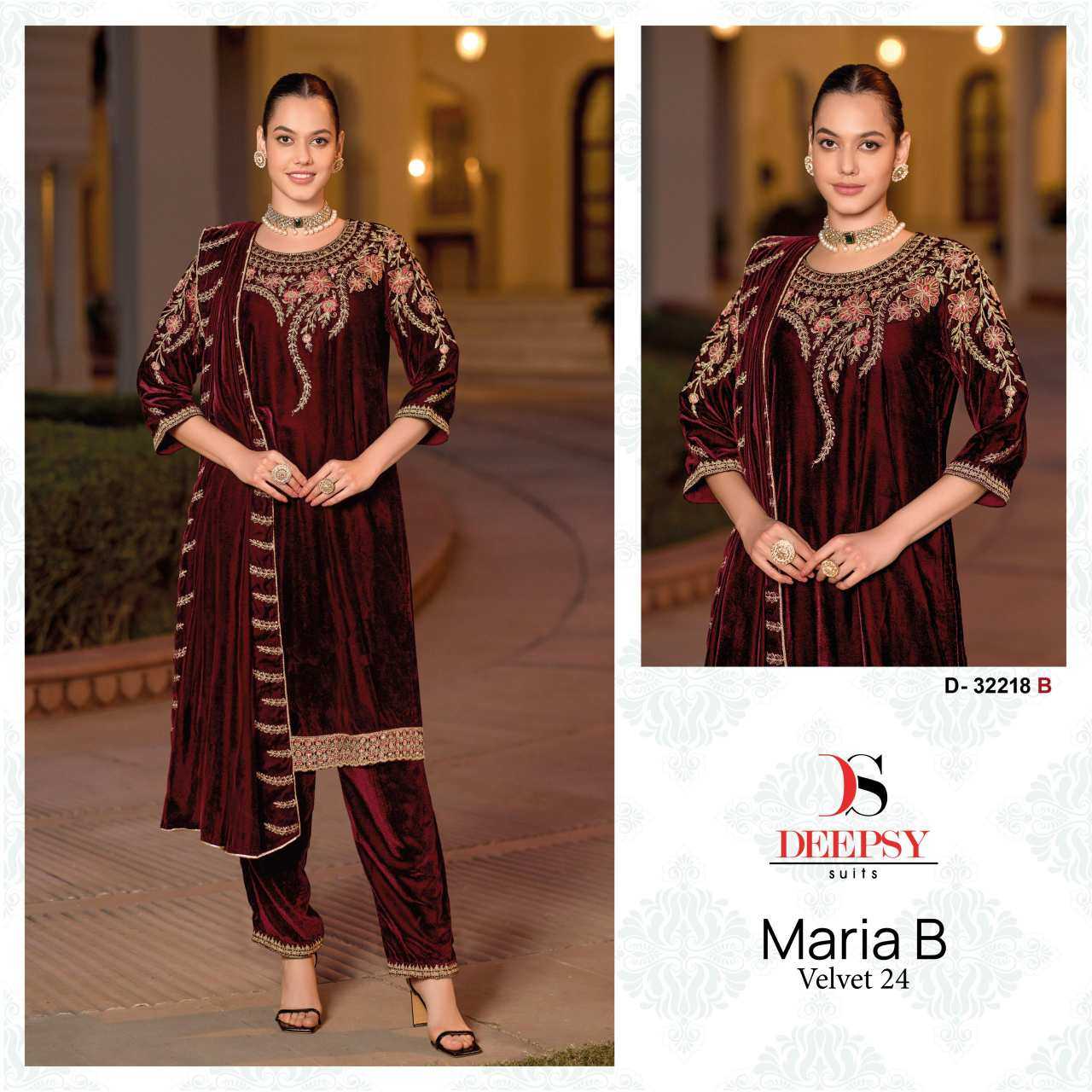 Ynf Velvet KESH530 DEEPSY MARIA 32218 Suits & Dresses Festive Collections Wholesale Velvet Suits Designer Suits Eid Collections Manufacturer- Kapda Export