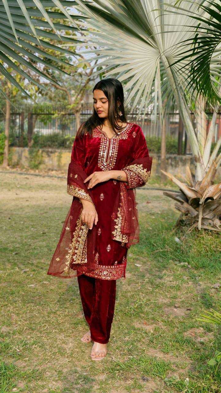 Ynf Velvet KESH533 5062 Suits & Dresses Festive Collections Wholesale Velvet Suits Embroidery Suits Eid Collections Manufacturer- Kapda Export