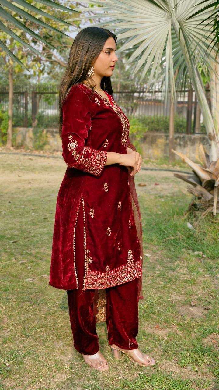 Ynf Velvet KESH533 5062 Suits & Dresses Festive Collections Wholesale Velvet Suits Embroidery Suits Eid Collections Manufacturer- Kapda Export