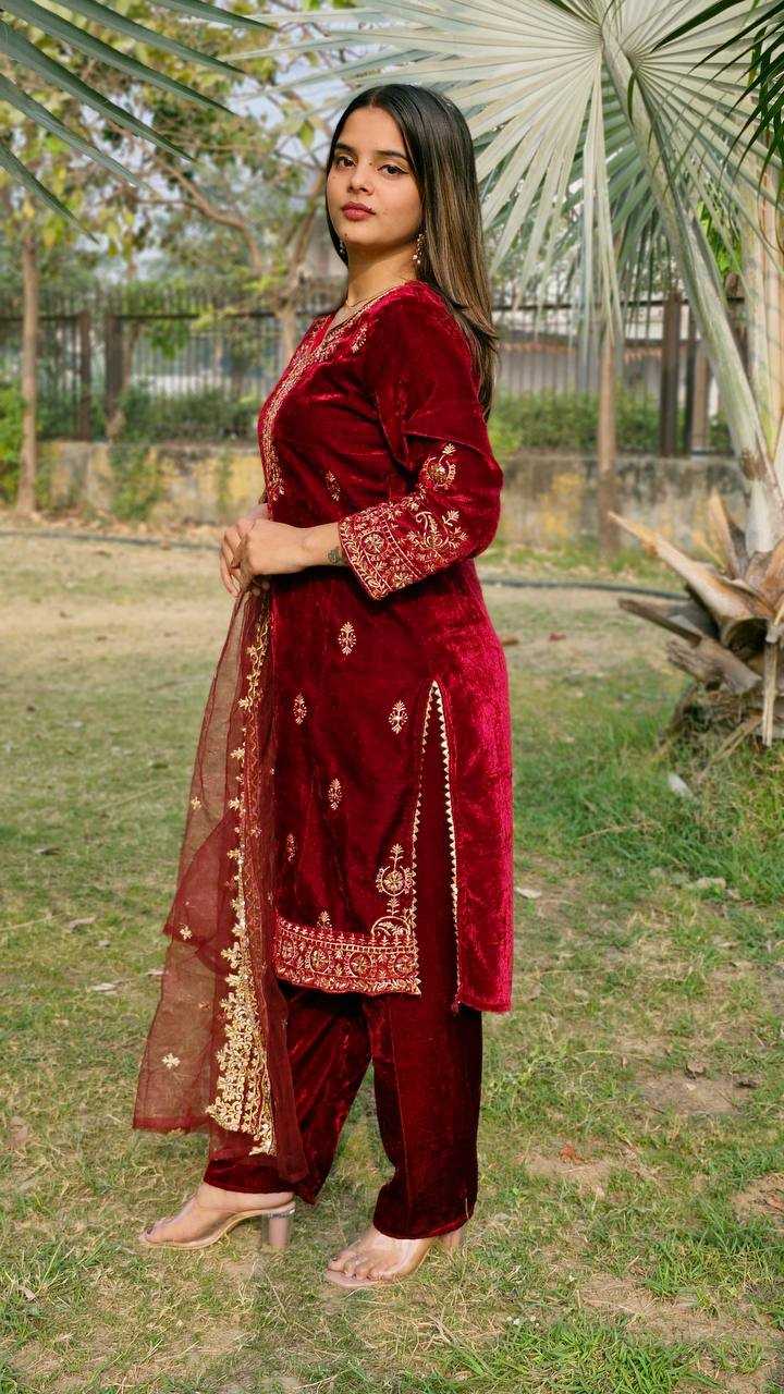 Ynf Velvet KESH533 5062 Suits & Dresses Festive Collections Wholesale Velvet Suits Embroidery Suits Eid Collections Manufacturer- Kapda Export