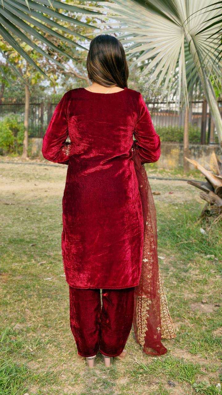Ynf Velvet KESH533 5062 Suits & Dresses Festive Collections Wholesale Velvet Suits Embroidery Suits Eid Collections Manufacturer- Kapda Export