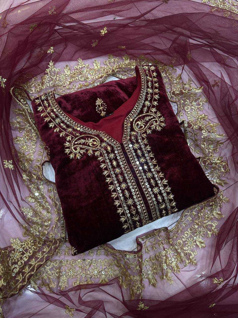 Ynf Velvet KESH533 5062 Suits & Dresses Festive Collections Wholesale Velvet Suits Embroidery Suits Eid Collections Manufacturer- Kapda Export