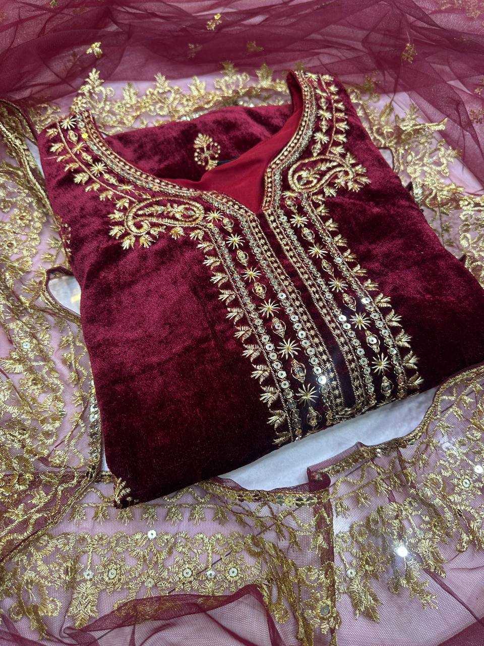 Ynf Velvet KESH533 5062 Suits & Dresses Festive Collections Wholesale Velvet Suits Embroidery Suits Eid Collections Manufacturer- Kapda Export