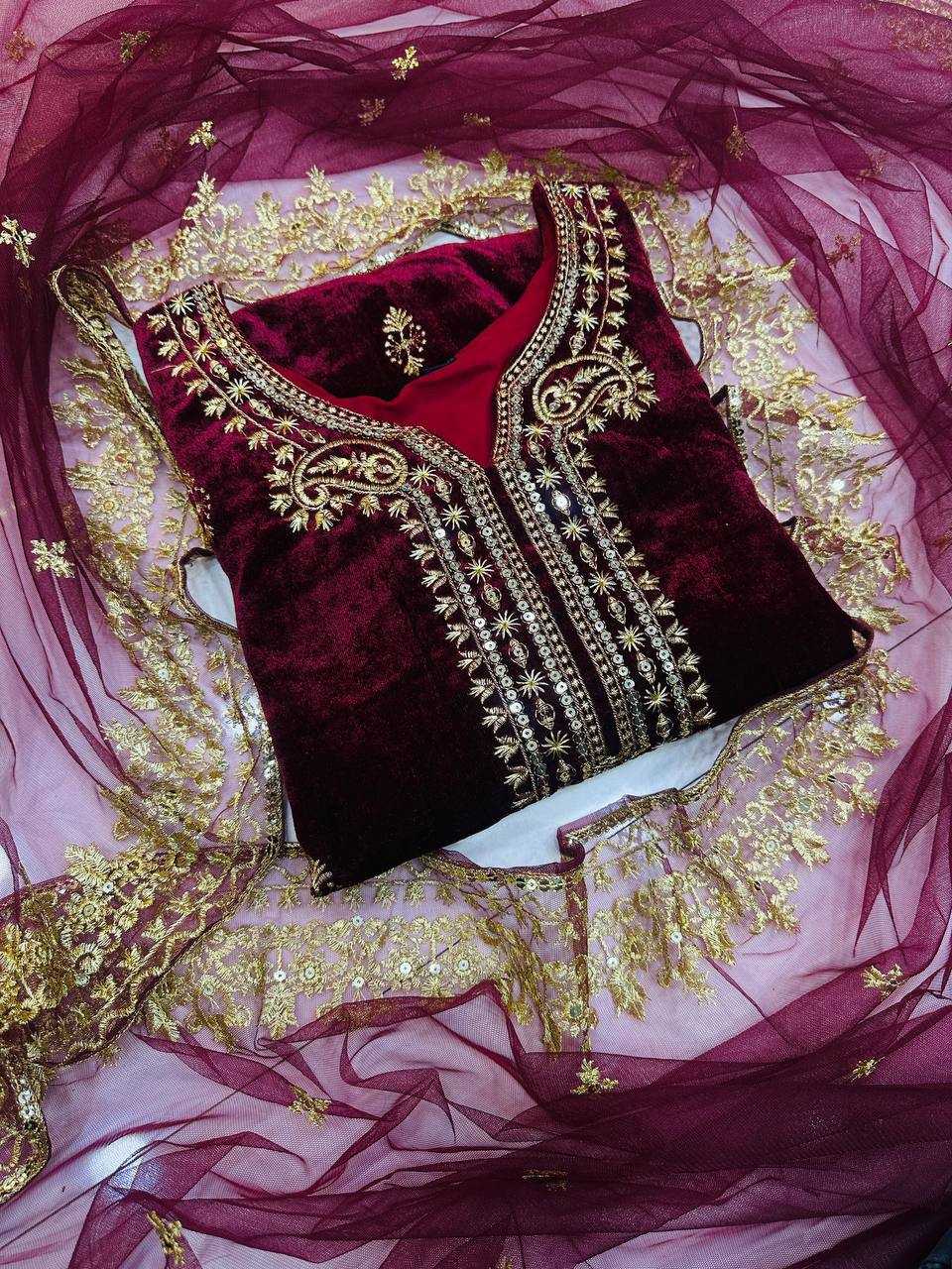 Ynf Velvet KESH533 5062 Suits & Dresses Festive Collections Wholesale Velvet Suits Embroidery Suits Eid Collections Manufacturer- Kapda Export