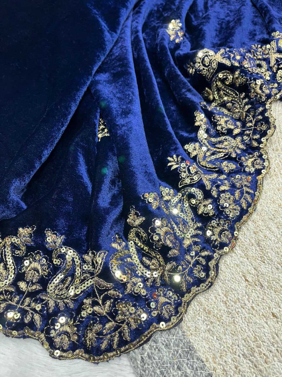 Ynf Velvet KESH621 5089 Sarees Wedding Collections Wholesale Designer Sarees Party Wear Sarees Velvet Sarees Manufacturer- Kapda Export