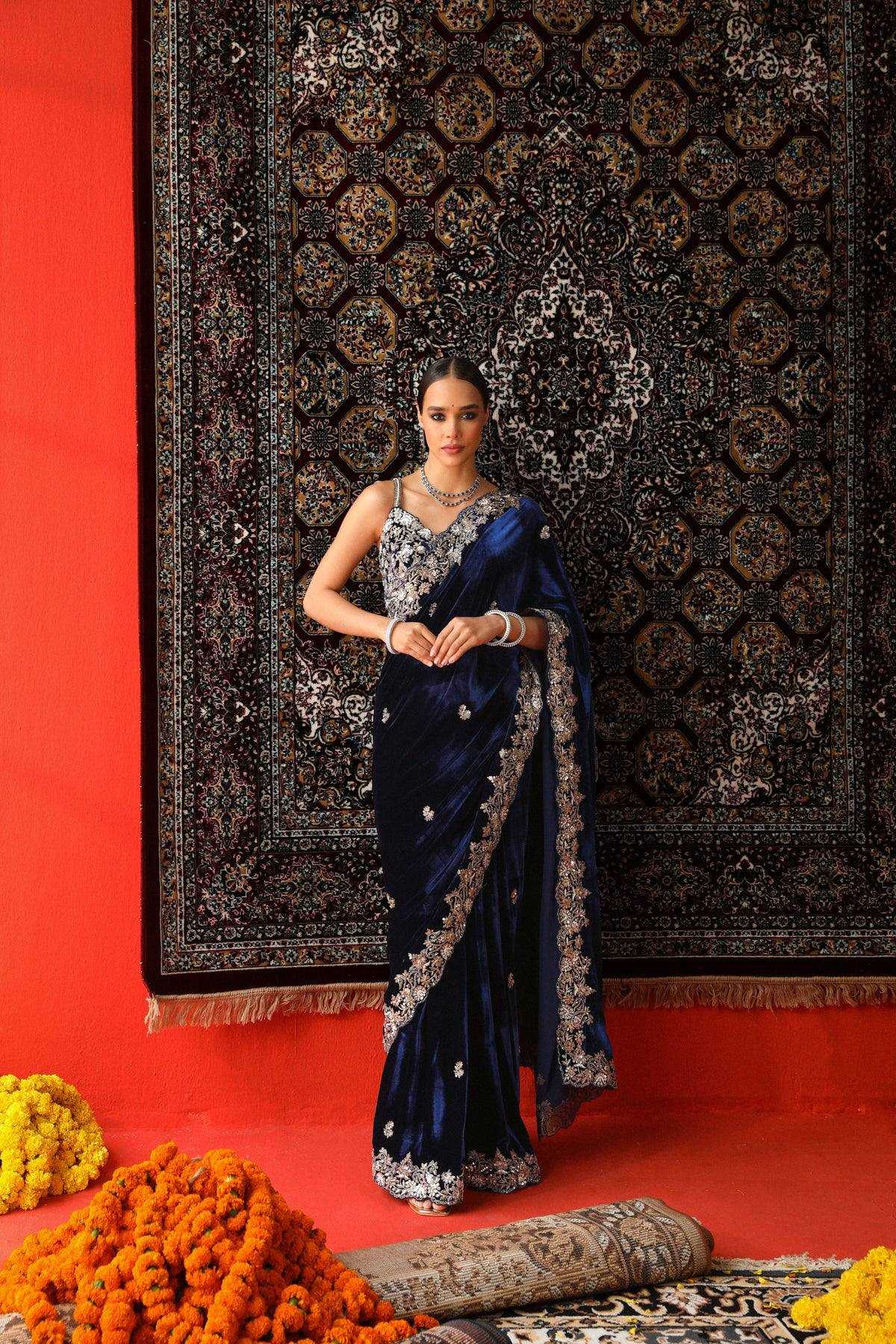 Ynf Velvet KESH621 5089 Sarees Wedding Collections Wholesale Designer Sarees Party Wear Sarees Velvet Sarees Manufacturer- Kapda Export