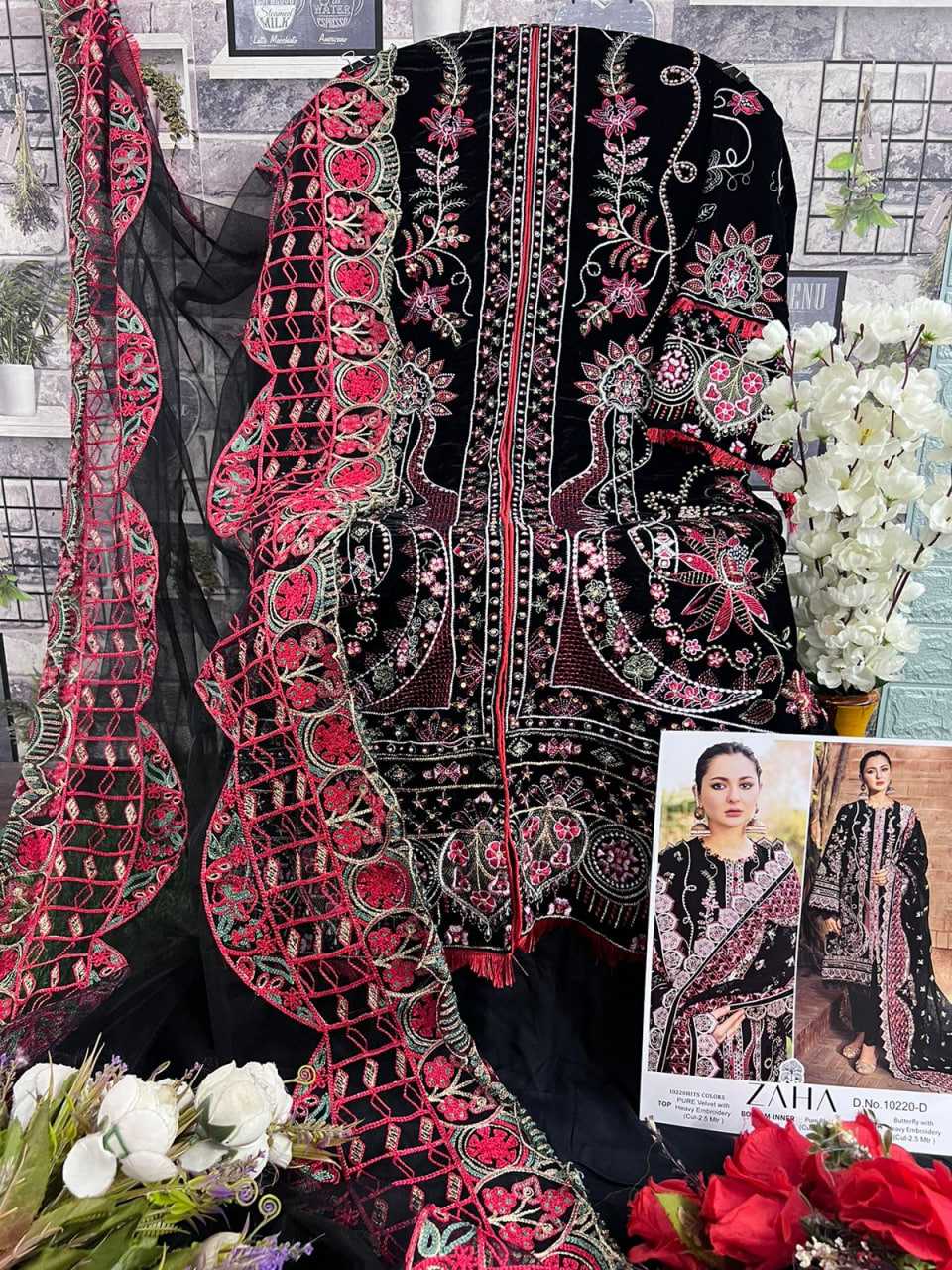 Ynf Velvet KESH677 ZAHA Aafiya-VOL-1 10220 Suits & Dresses Islamic Clothing Wholesale Pakistani Suits Unstitched Suits Velvet Suits Manufacturer- Kapda Export